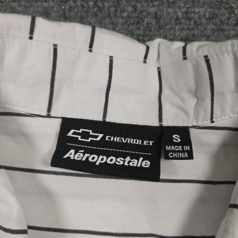 Aeropostale Chevy Corvette Pinstripe Button Down Men's Small – Cropped - Picture 2 of 8